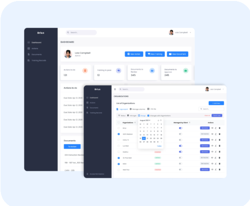 QMS for Medical Device Manufacturers Dashboard Mockup