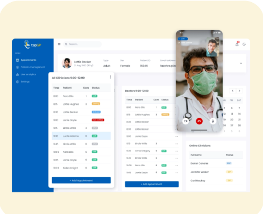 Telemedicine Solutions with Patient Portal and EMR Mockup